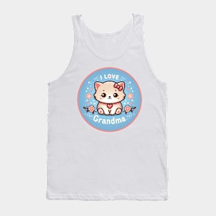 I Love Grandma Kitten Logo Tank Top